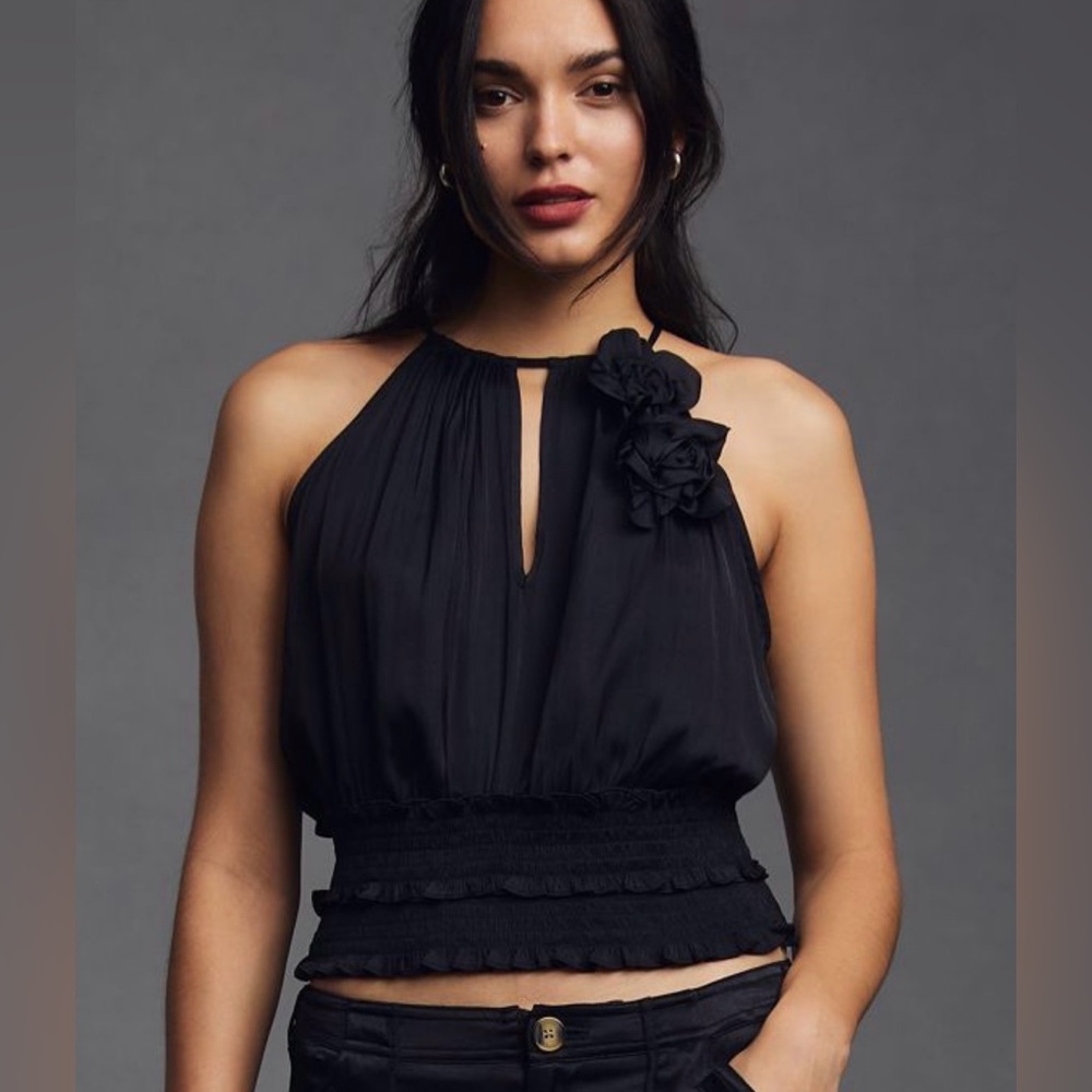 Anthropologie Floral Halter Top – Size XL – NWT